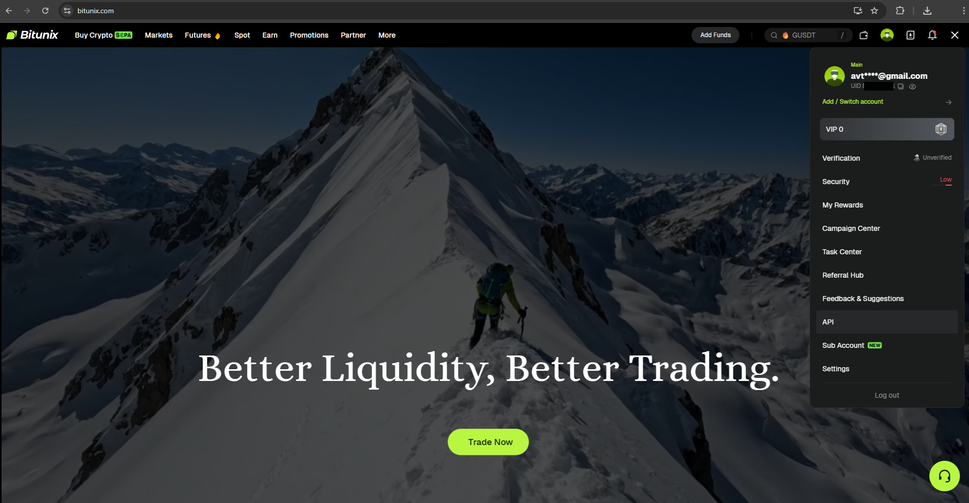 Bitunix Exchange API Management